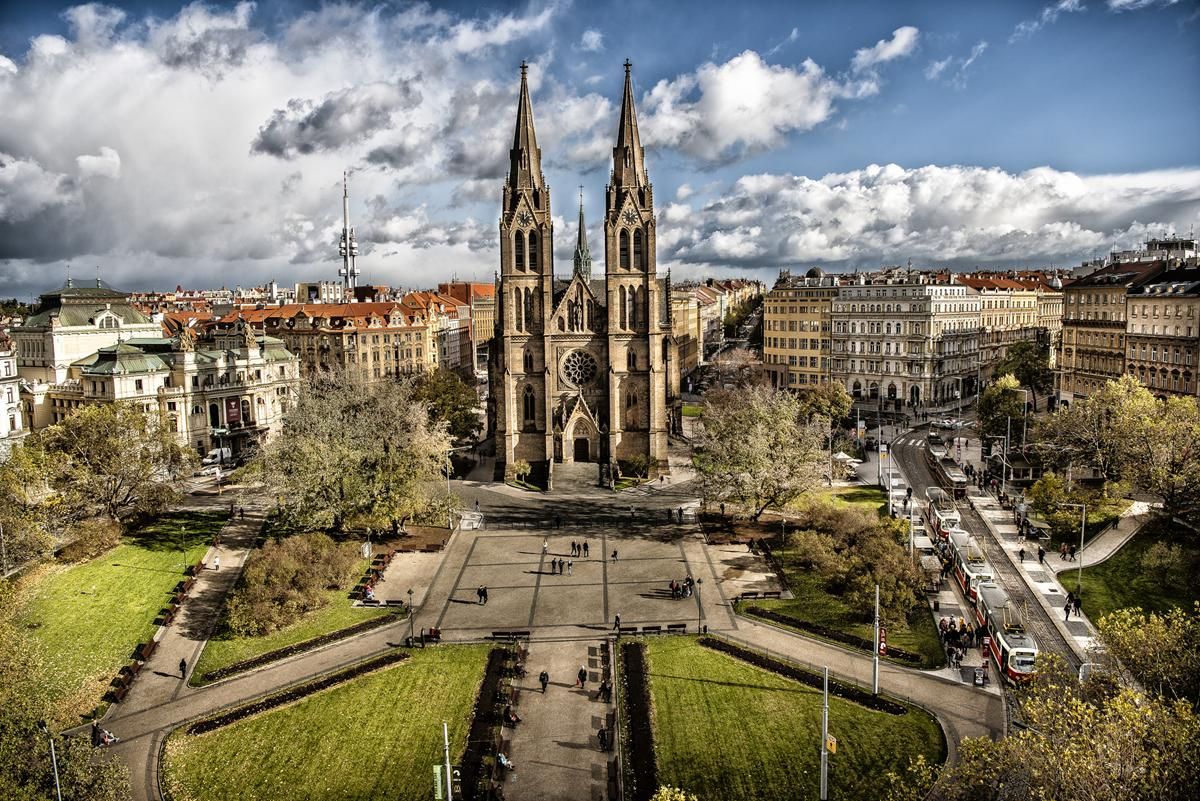 Vinohrady district Basilika of st. ludmily